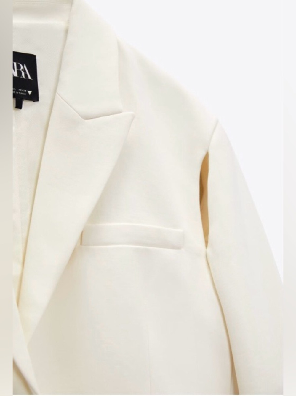 Zara Oyster White Cut-Out Blazer - Picture 3 of 7